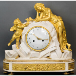 Fine Louis XVI Gilt Bronze and Marble Mantel Clock